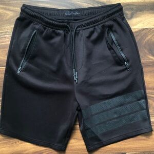 Stylish Black Athletic Shorts with Zippered Pockets
